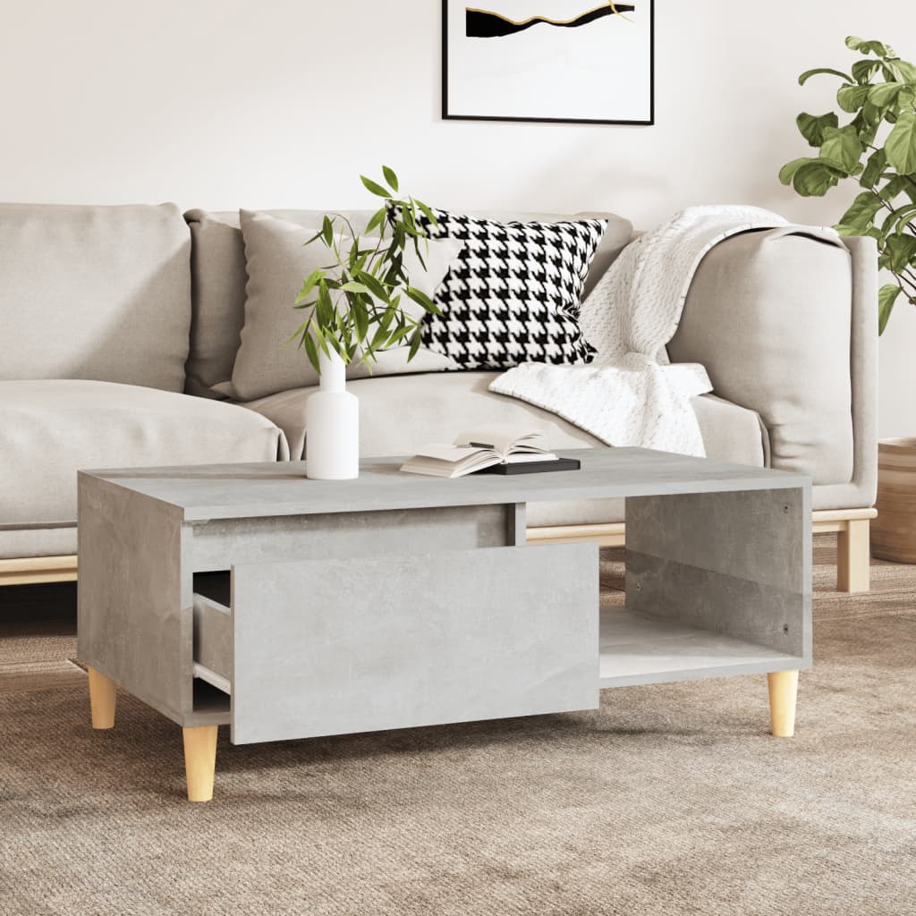 Stolić za kavu boja betona 90x50x36,5 cm konstruirano drvo