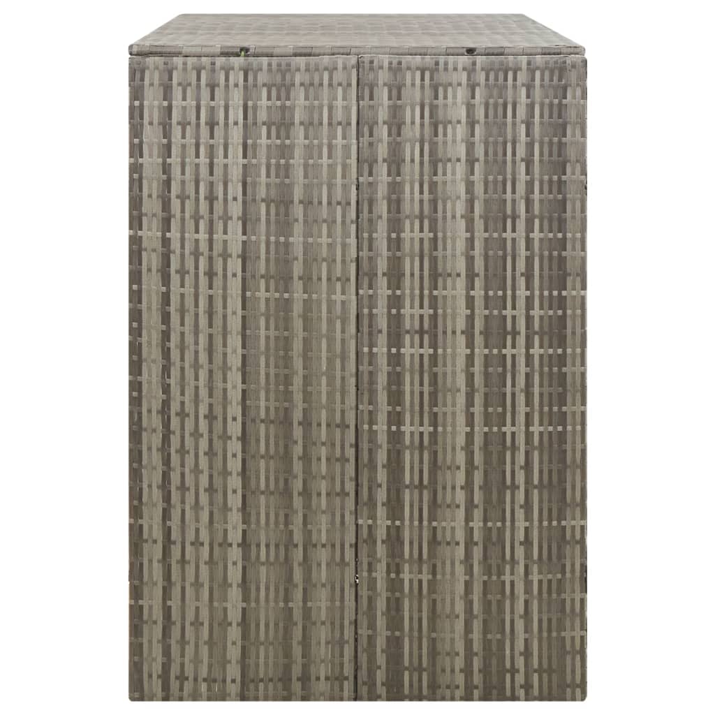 Spremište za 2 kante za smeće sivo 140 x 80 x 117 cm poliratan
