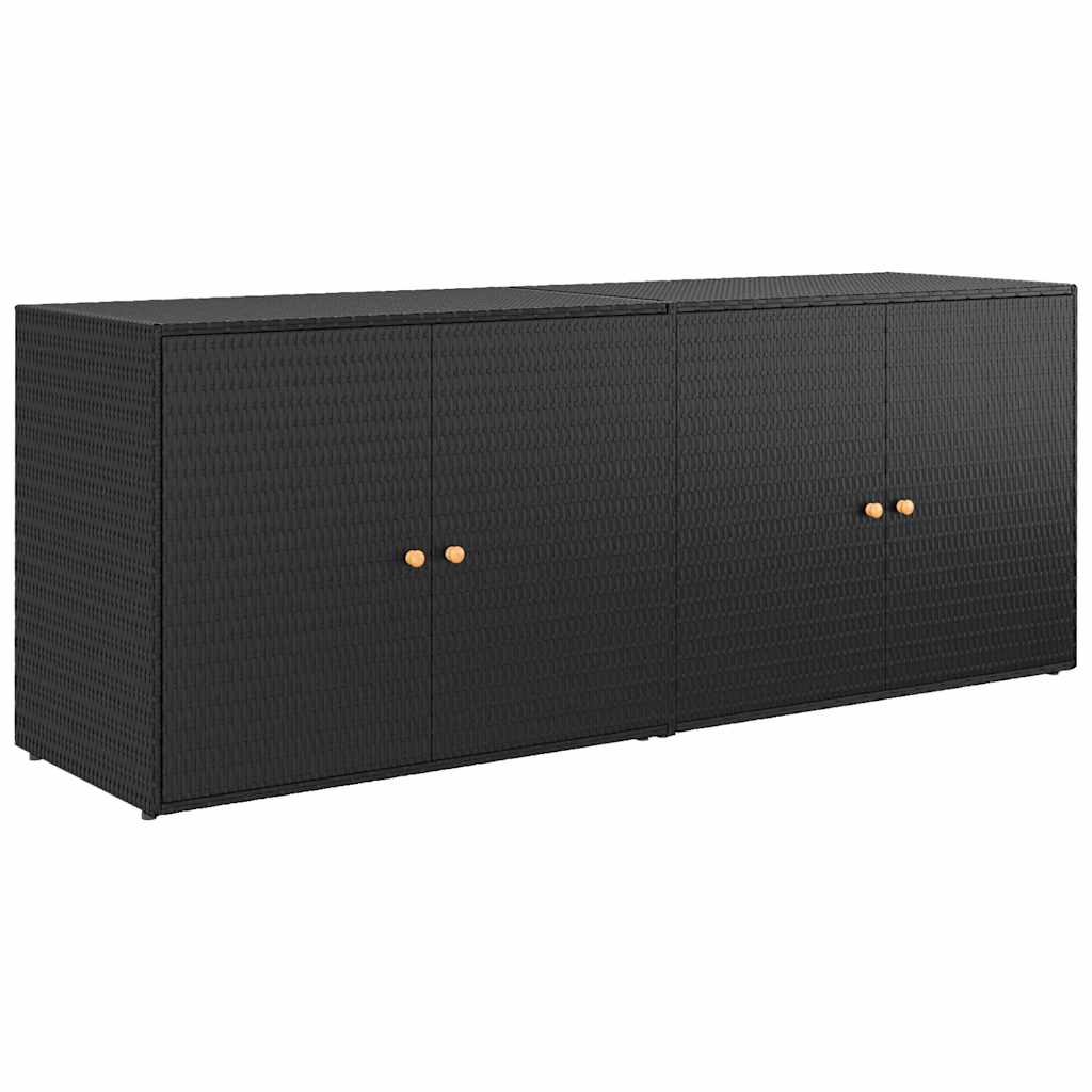 Vrtni ormarić za pohranu crni 198x55,5x80 cm poli ratan