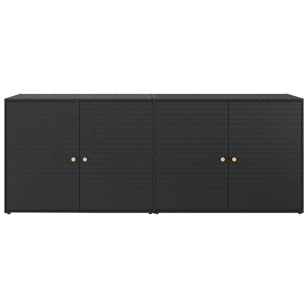Vrtni ormarić za pohranu crni 198x55,5x80 cm poli ratan