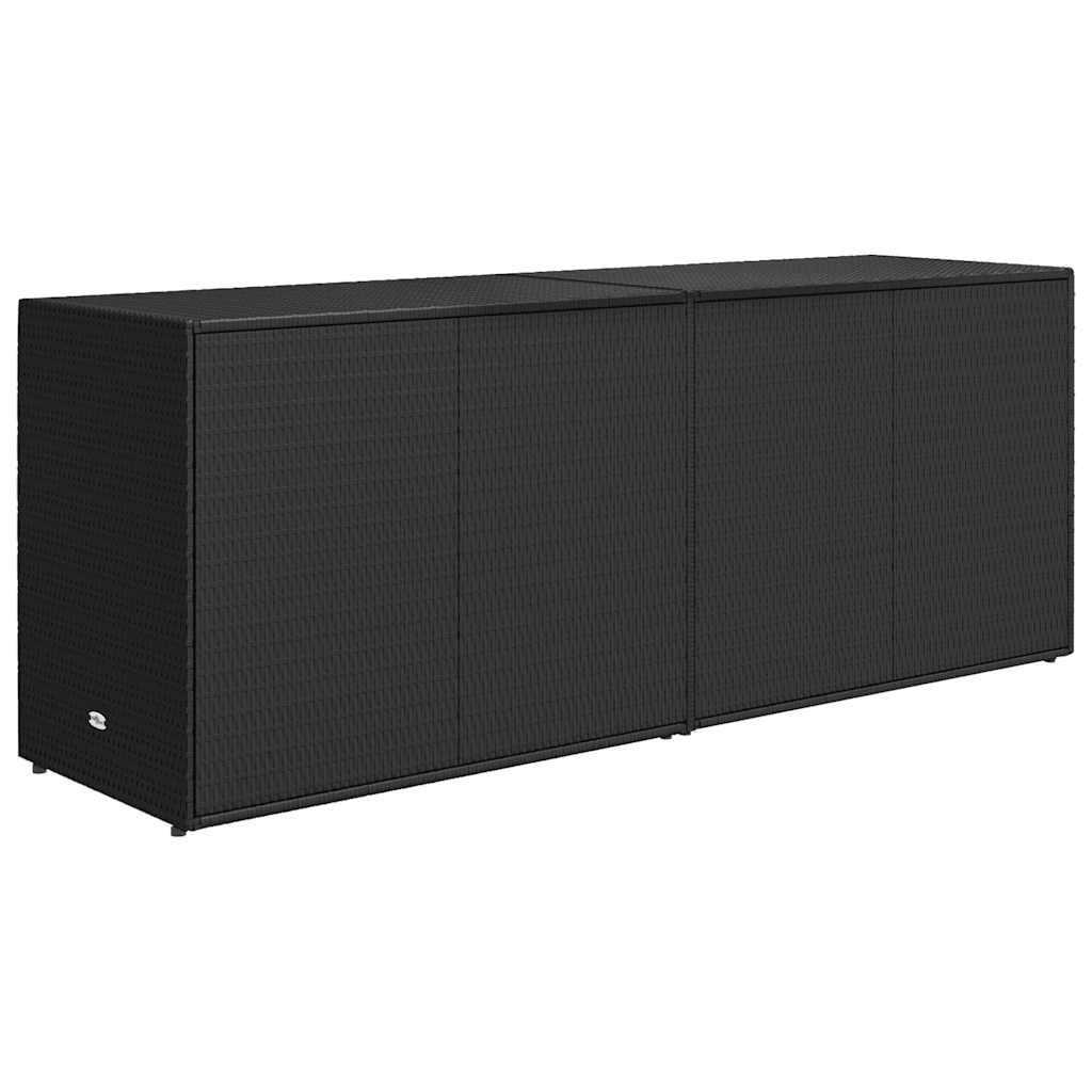 Vrtni ormarić za pohranu crni 198x55,5x80 cm poli ratan