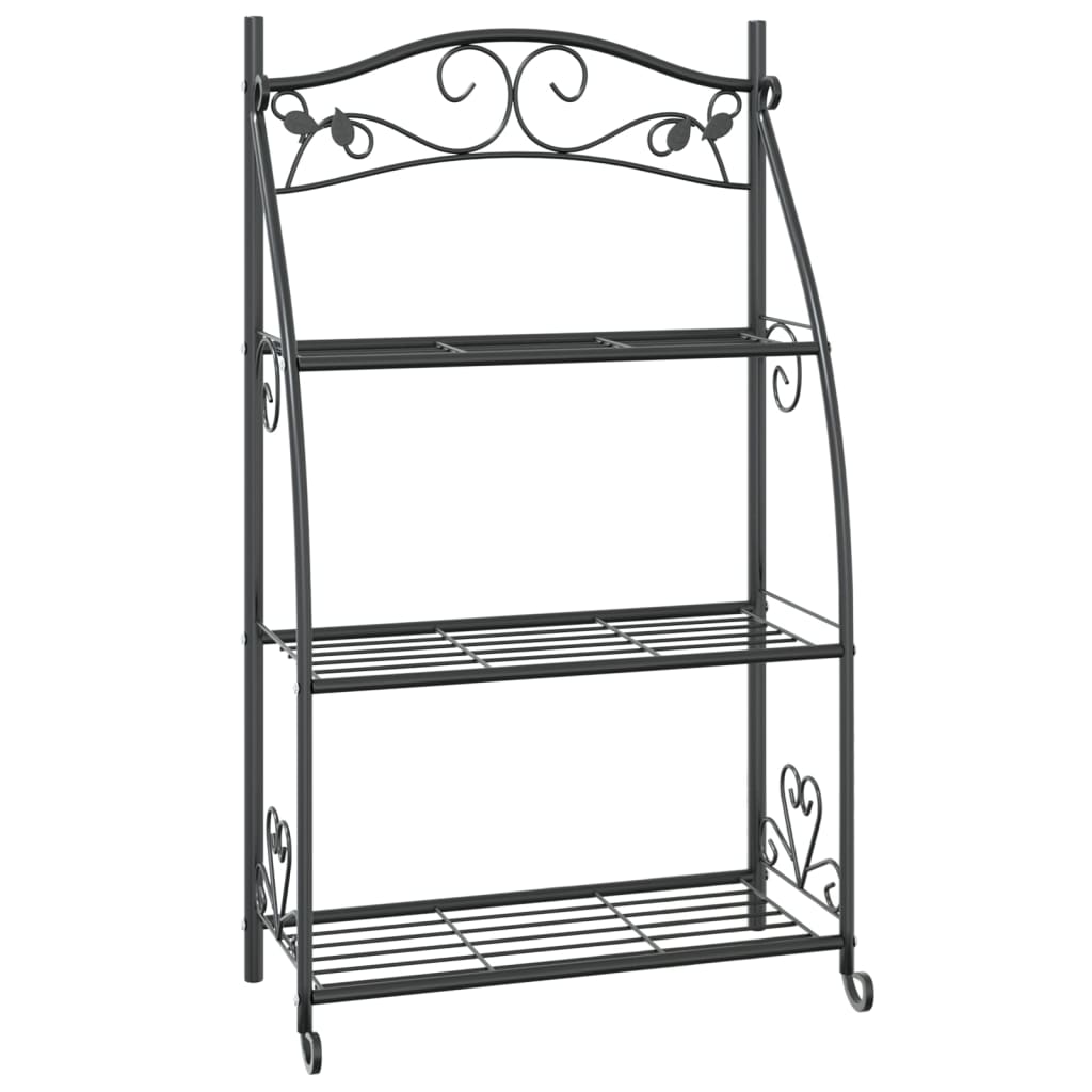 Stalak za cvijeće crni 56 x 30 x 96 cm čelični