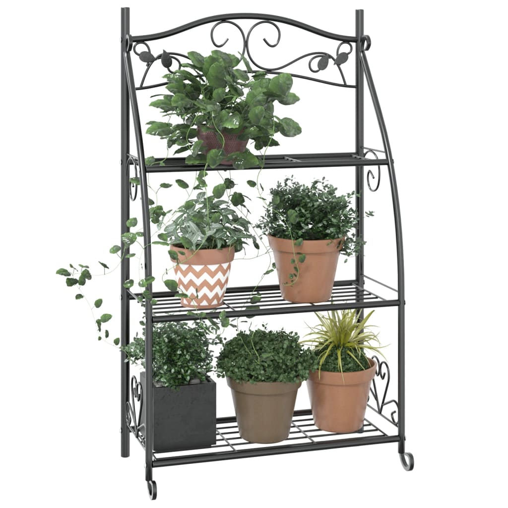 Stalak za cvijeće crni 56 x 30 x 96 cm čelični