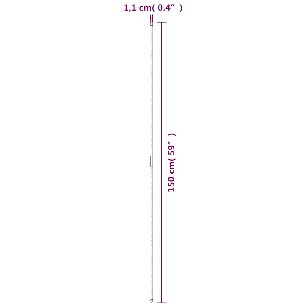 Kolci za vrtne biljke 30 kom zeleni 150 cm čelični