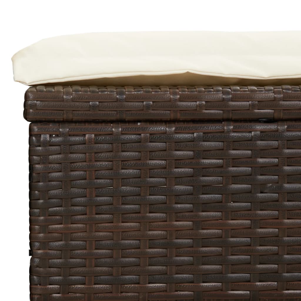 Ležaj za sunčanje za 2 osobe smeđi 211 x 112 x 140 cm poliratan