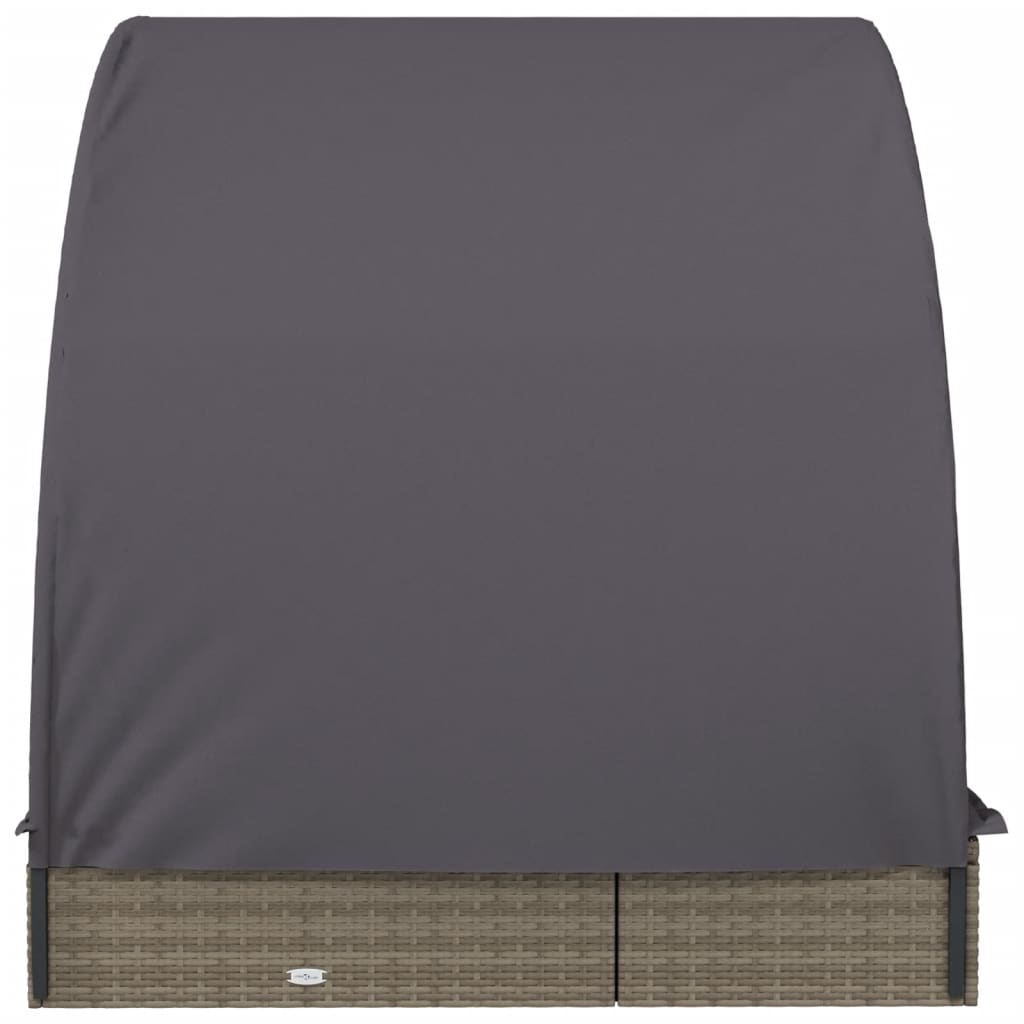 Ležaj za sunčanje za 2 osobe sivi 211 x 112 x 140 cm poliratan