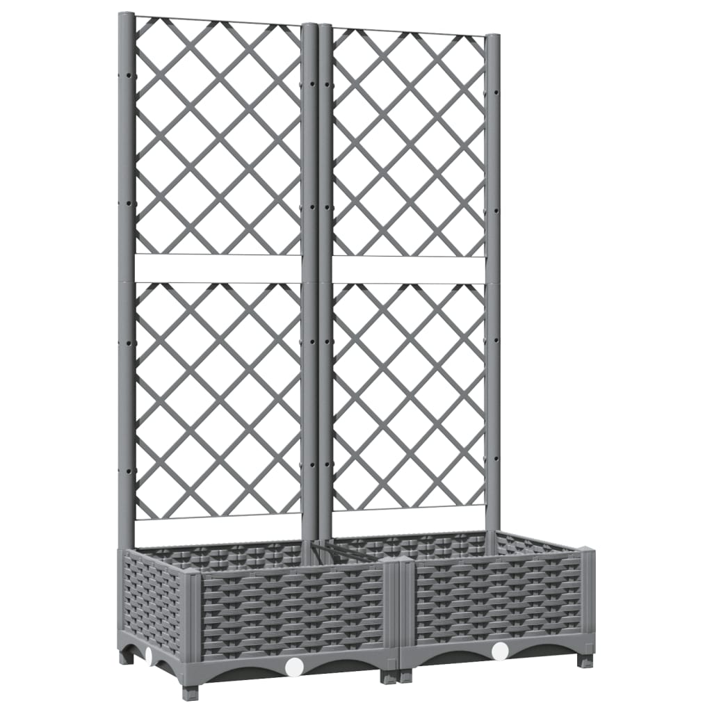 Vrtna sadilica s rešetkom svjetlosiva 80x40x121,5 cm PP