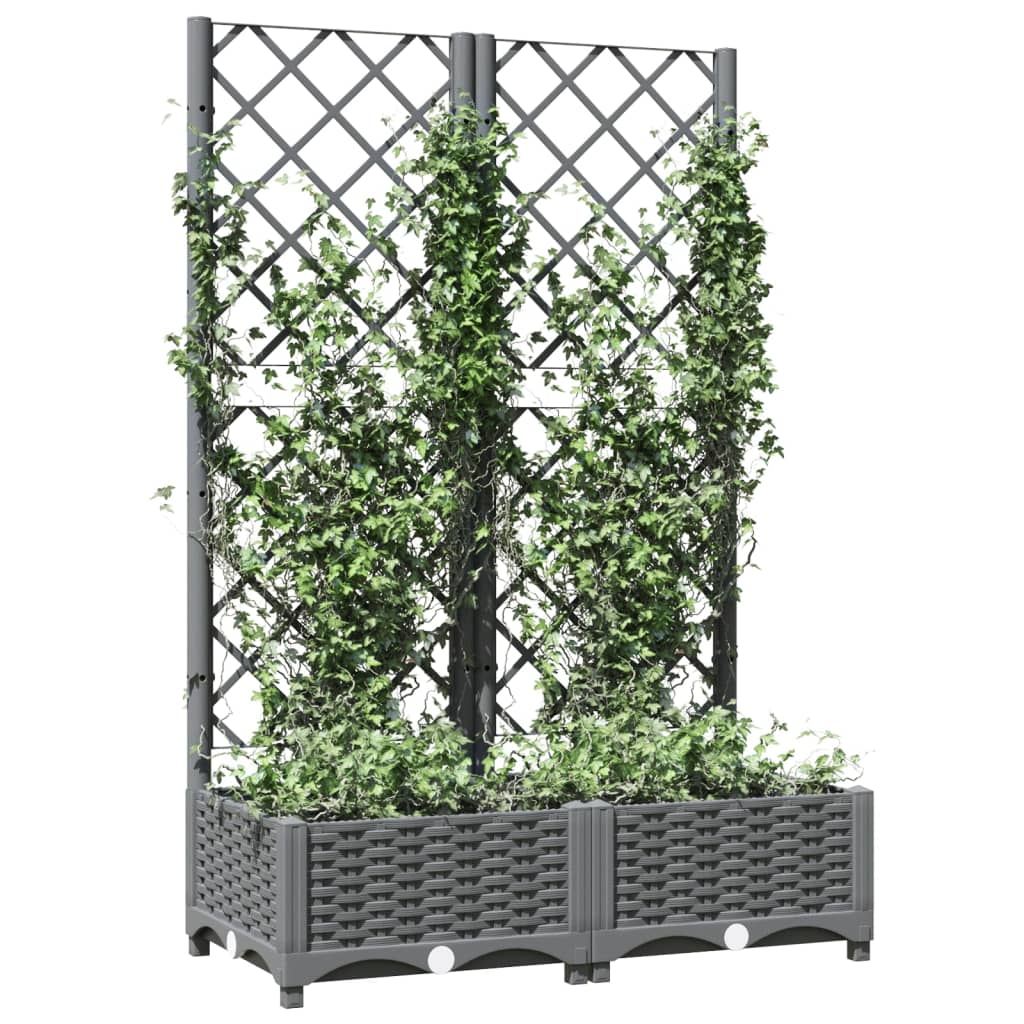 Vrtna sadilica s rešetkom svjetlosiva 80x40x121,5 cm PP
