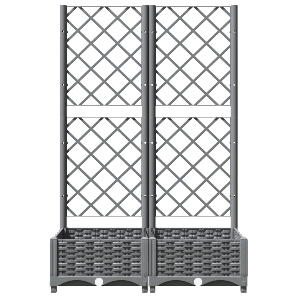 Vrtna sadilica s rešetkom svjetlosiva 80x40x121,5 cm PP