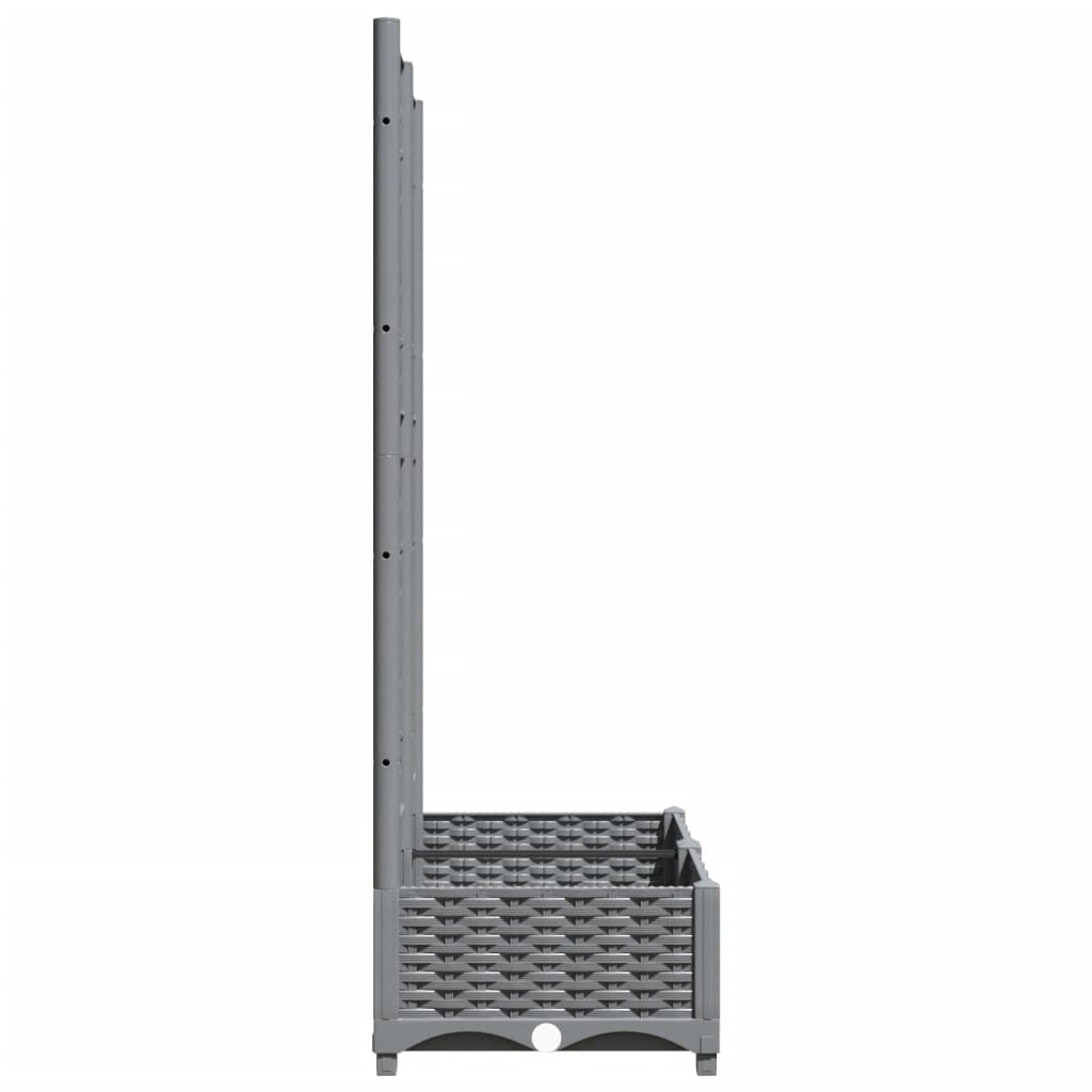 Vrtna sadilica s rešetkom svjetlosiva 80x40x121,5 cm PP