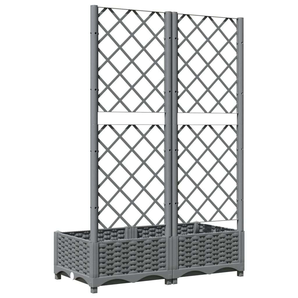 Vrtna sadilica s rešetkom svjetlosiva 80x40x121,5 cm PP