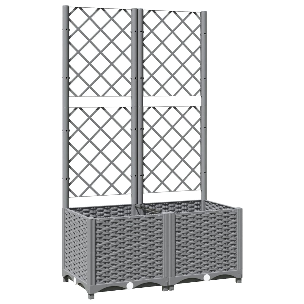 Vrtna sadilica s rešetkom svjetlosiva 80 x 40 x 136 cm PP