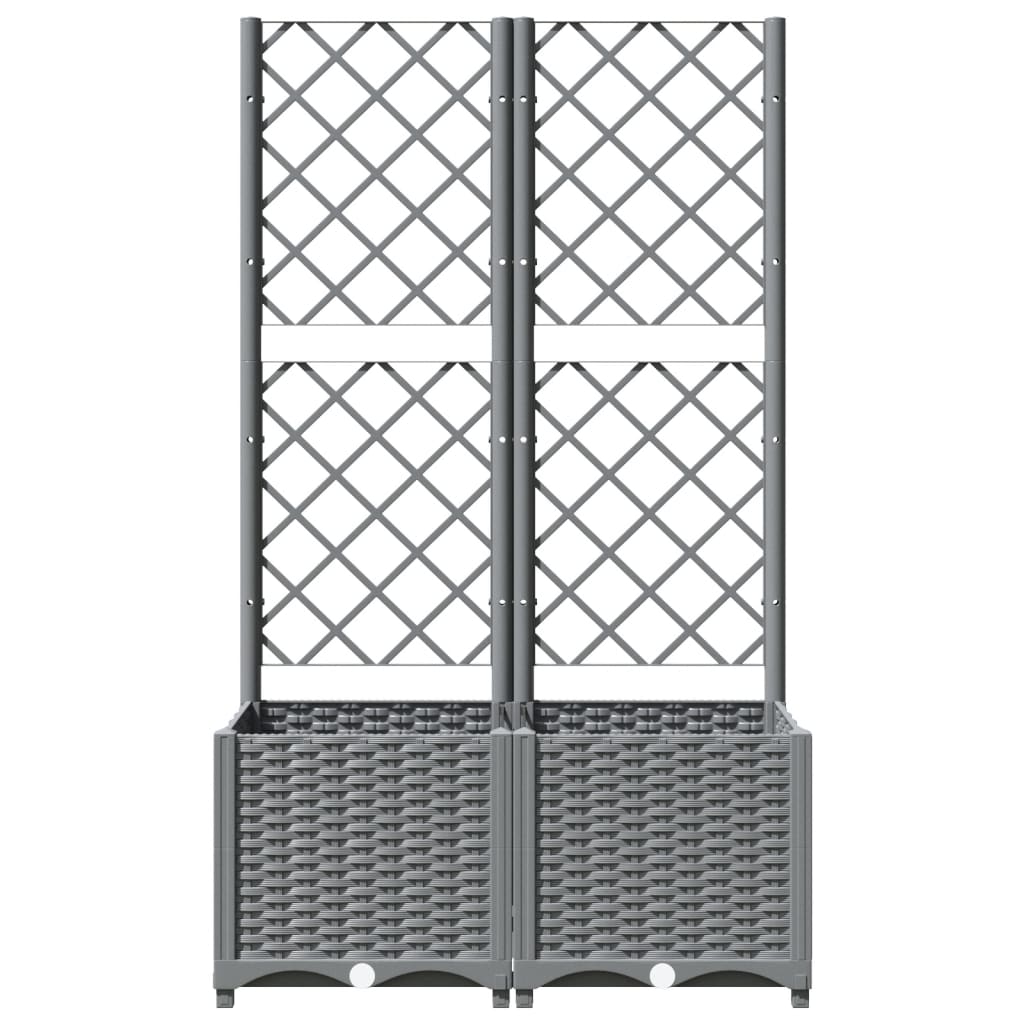 Vrtna sadilica s rešetkom svjetlosiva 80 x 40 x 136 cm PP