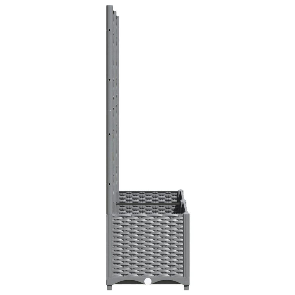Vrtna sadilica s rešetkom svjetlosiva 80 x 40 x 136 cm PP