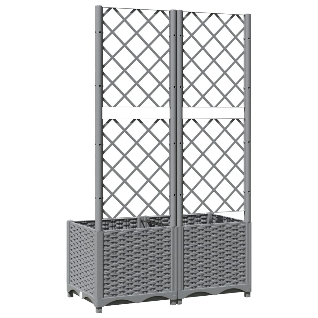 Vrtna sadilica s rešetkom svjetlosiva 80 x 40 x 136 cm PP