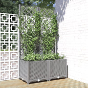 Vrtna sadilica s rešetkom svjetlosiva 80 x 40 x 136 cm PP