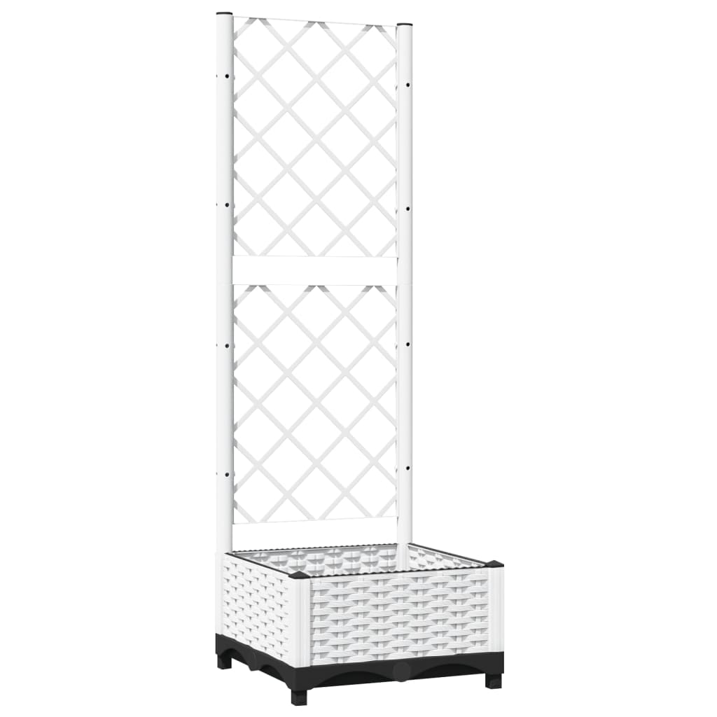 Vrtna sadilica s rešetkom bijela 40 x 40 x 121,5 cm PP