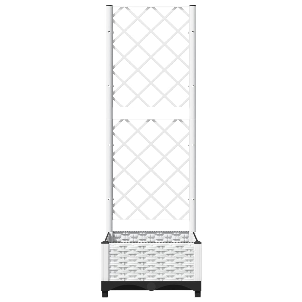 Vrtna sadilica s rešetkom bijela 40 x 40 x 121,5 cm PP