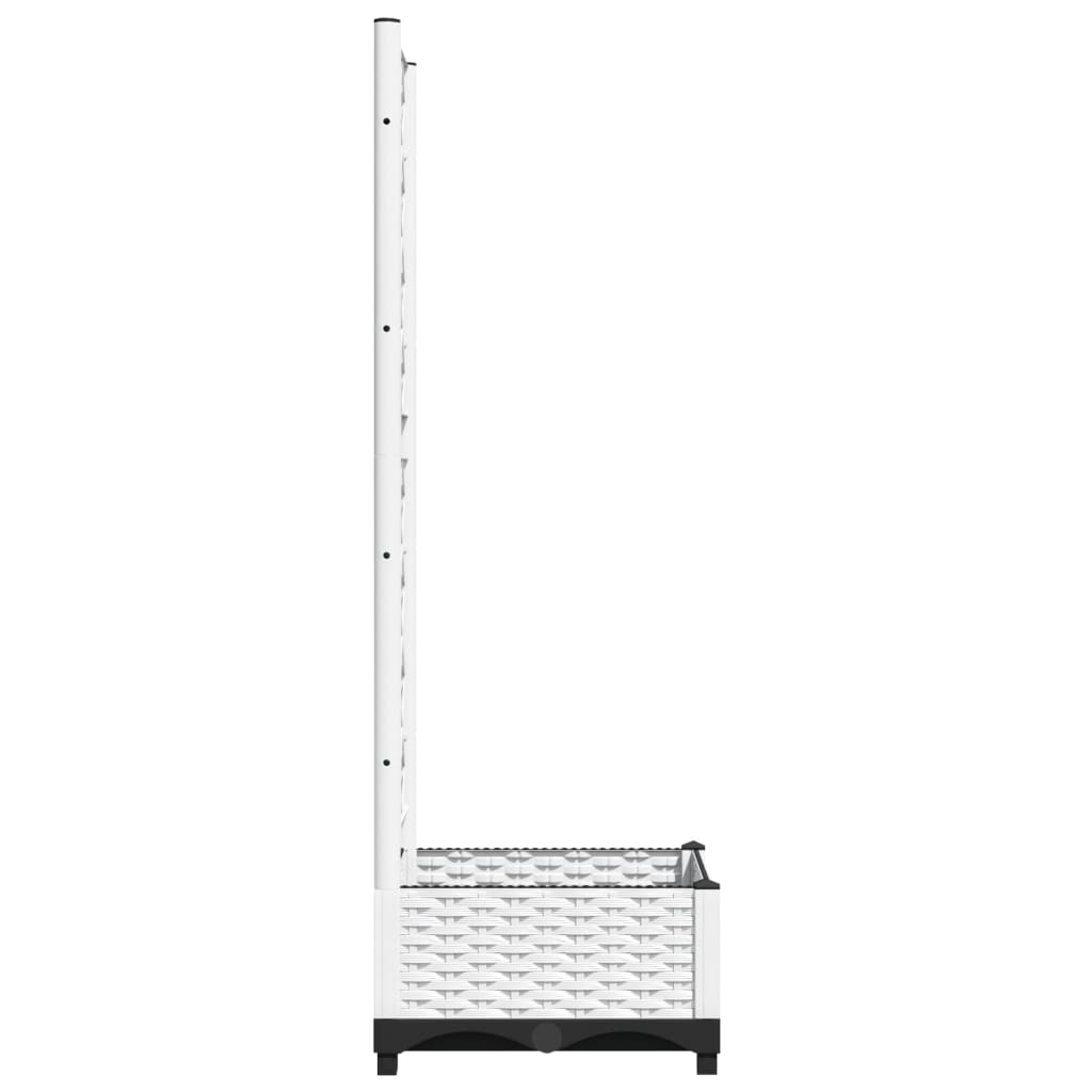 Vrtna sadilica s rešetkom bijela 40 x 40 x 121,5 cm PP