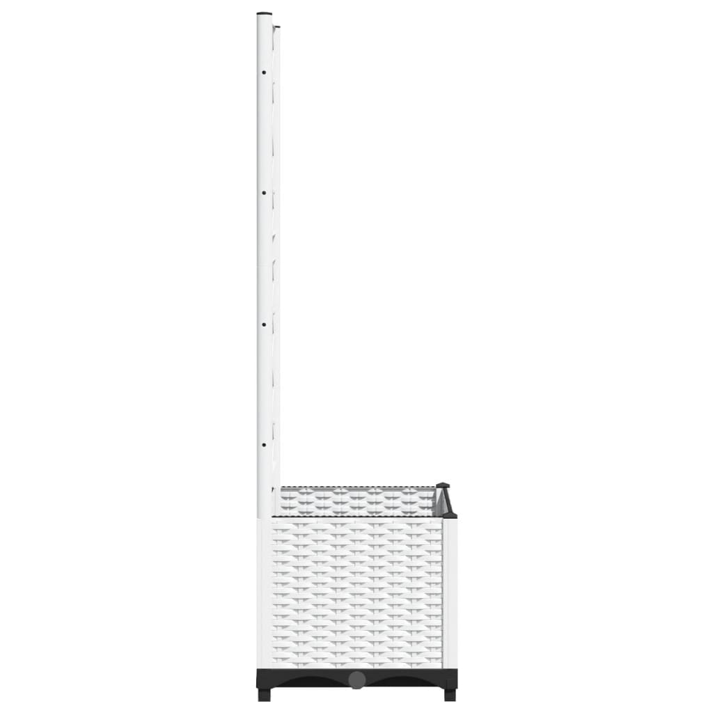 Vrtna sadilica s rešetkom bijela 40 x 40 x 136 cm PP