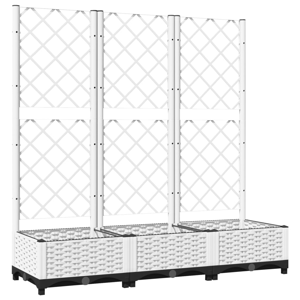 Vrtna žardinjera s rešetkom bijela 120x40x121,5 cm PP