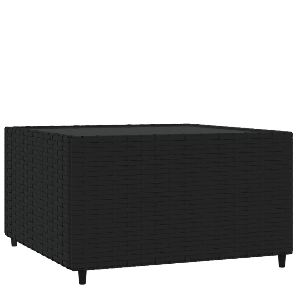 Četvrtasti vrtni stolić za kavu crni 50 x 50 x 30 cm poliratan
