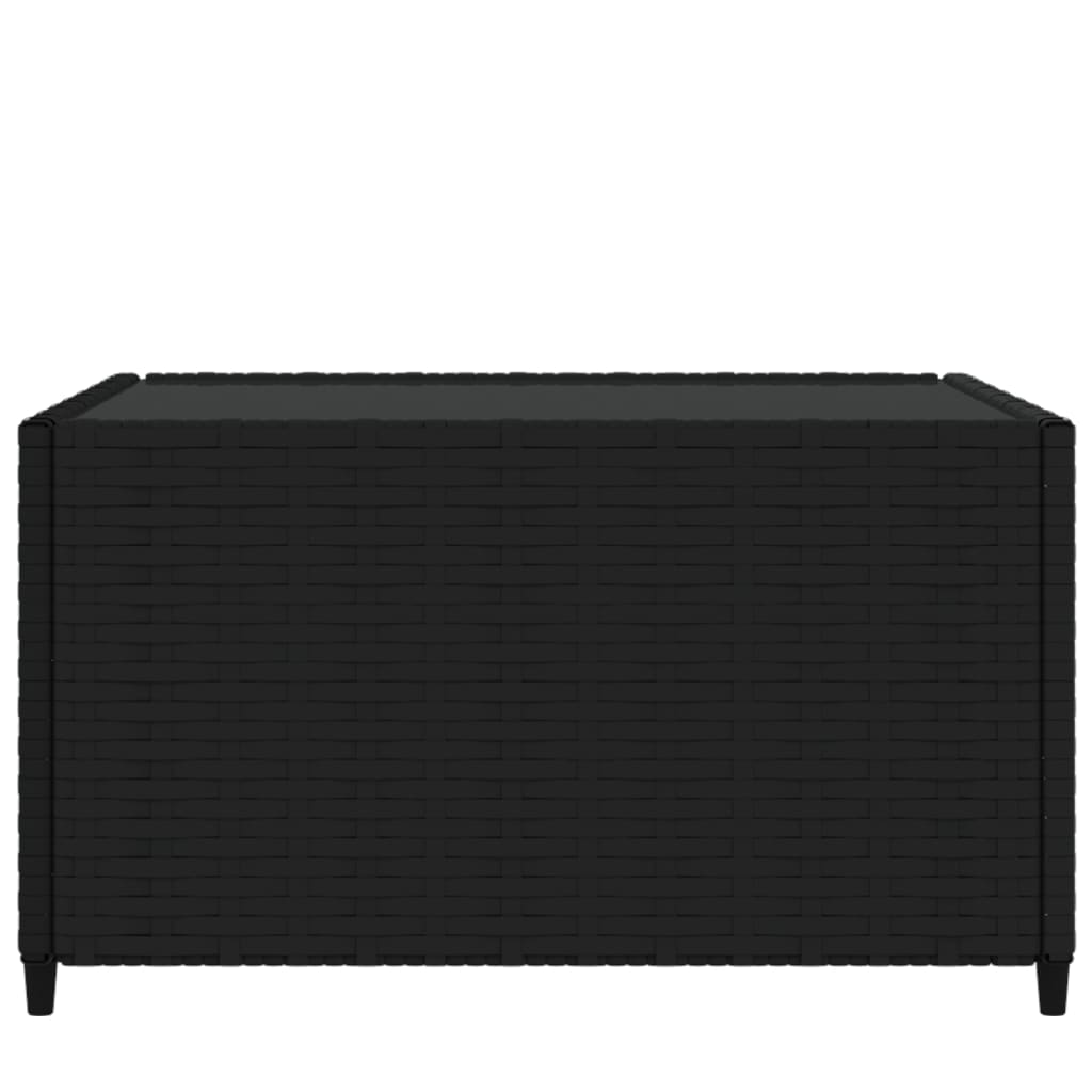 Četvrtasti vrtni stolić za kavu crni 50 x 50 x 30 cm poliratan