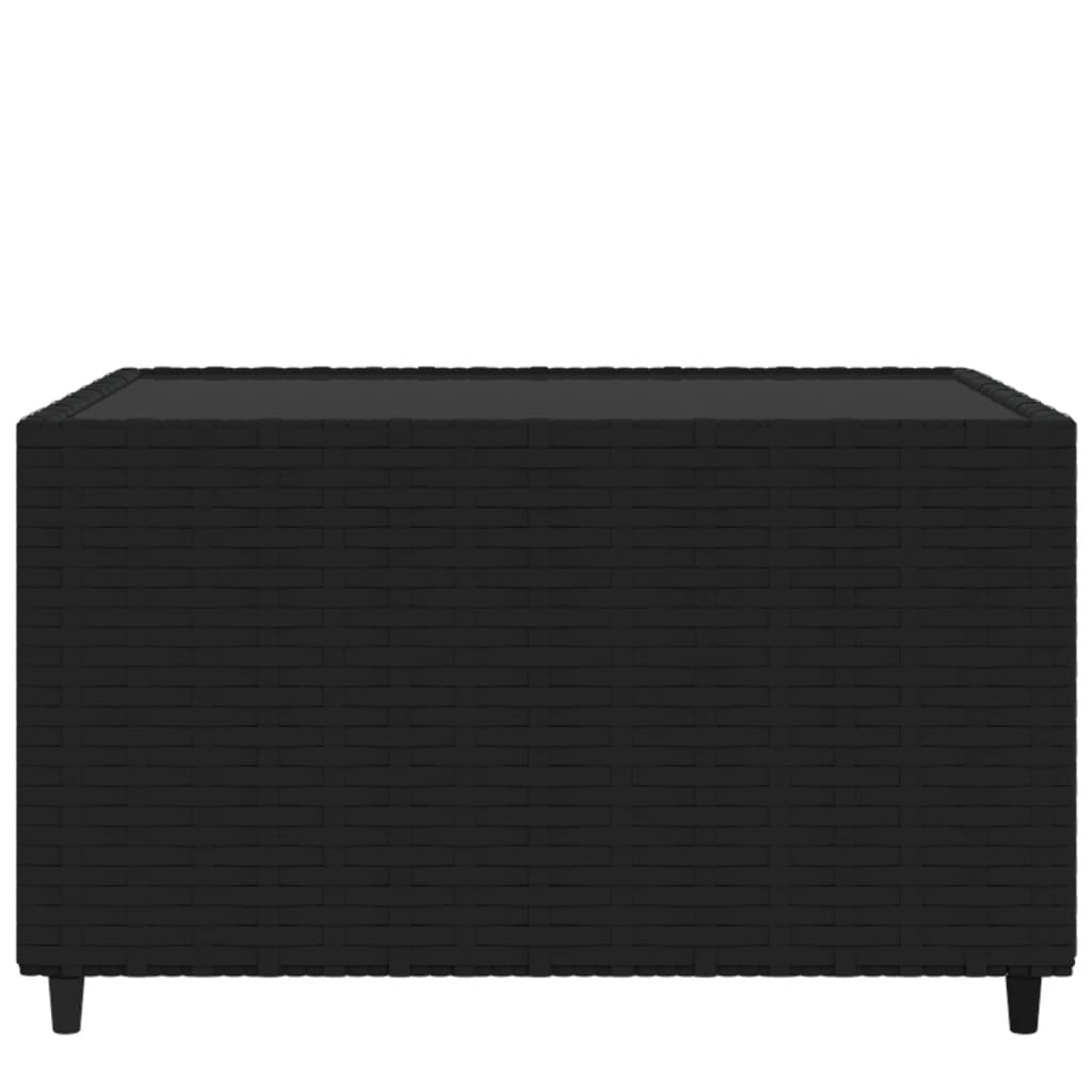 Četvrtasti vrtni stolić za kavu crni 50 x 50 x 30 cm poliratan
