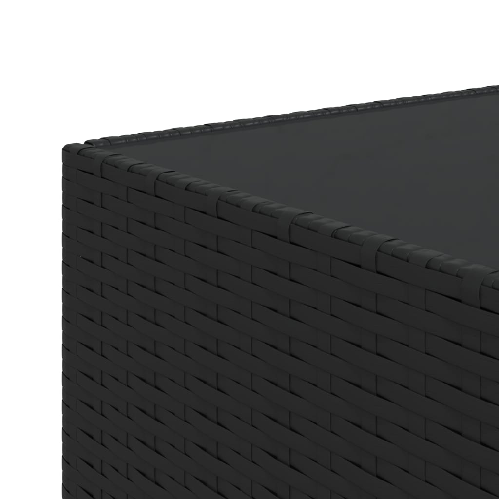 Četvrtasti vrtni stolić za kavu crni 50 x 50 x 30 cm poliratan