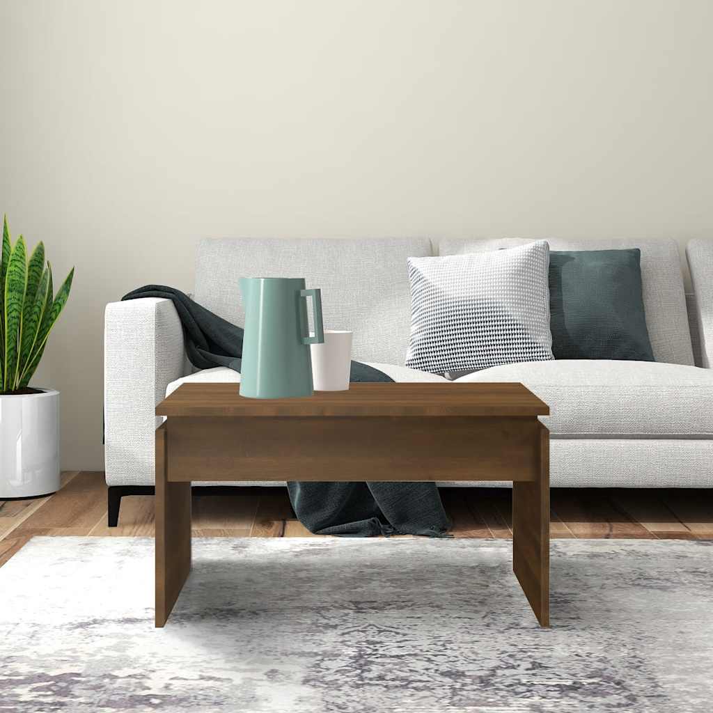 Stolić za kavu boja smeđeg hrasta 68x50x38 cm konstruirano drvo