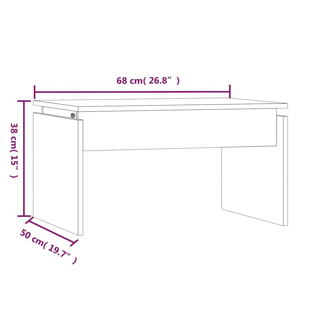 Stolić za kavu boja smeđeg hrasta 68x50x38 cm konstruirano drvo