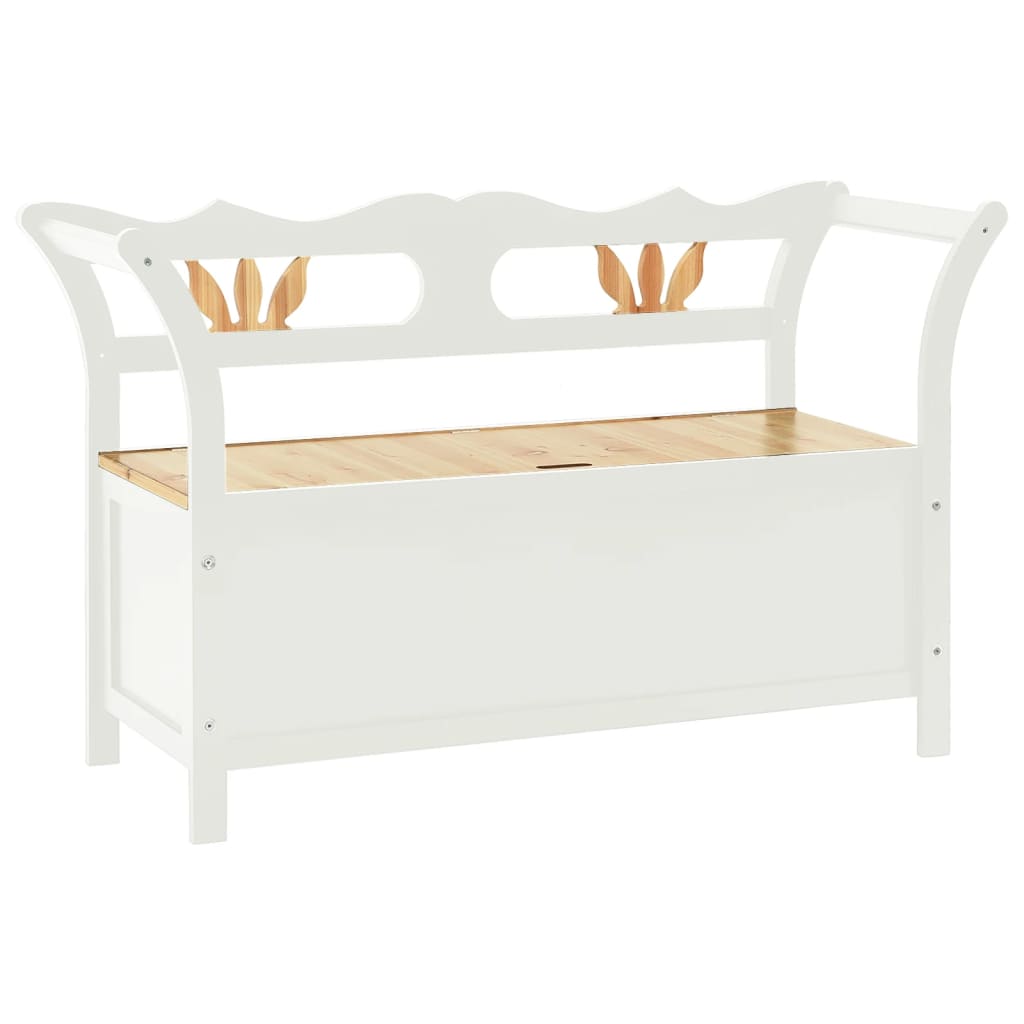Klupa bijela 107 x 45 x 75,5 cm od masivne jelovine