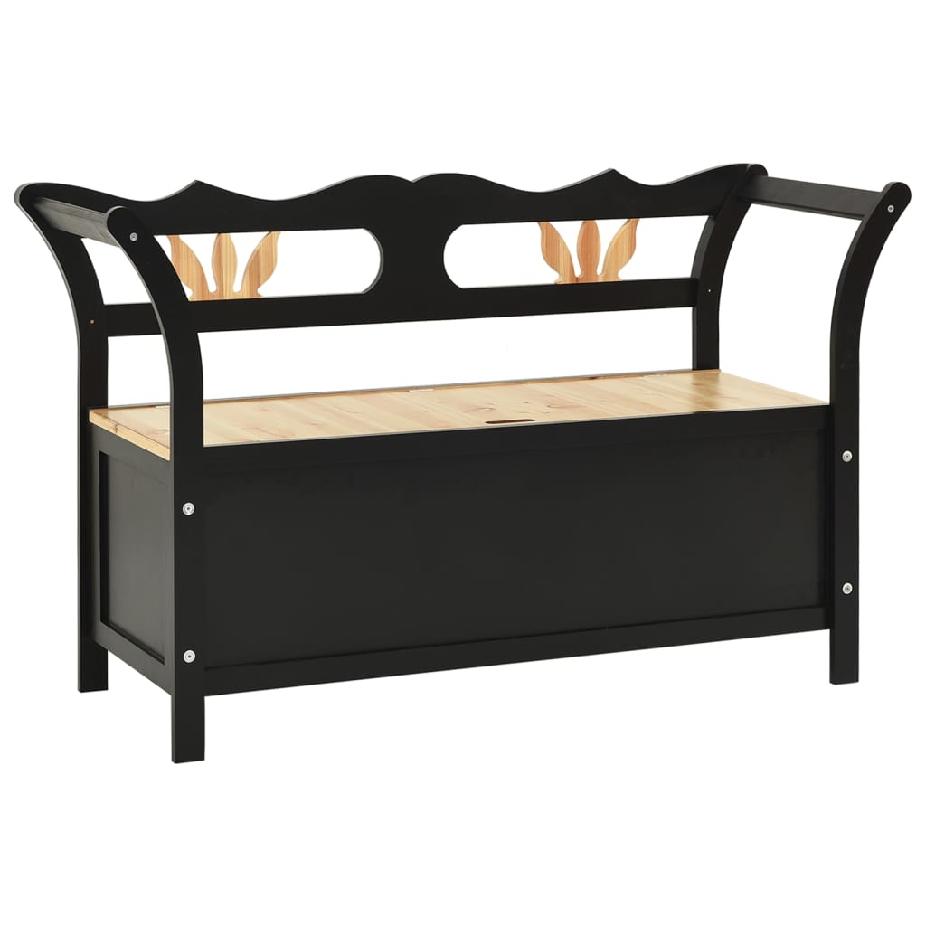 Klupa crna 107 x 45 x 75,5 cm od masivne jelovine