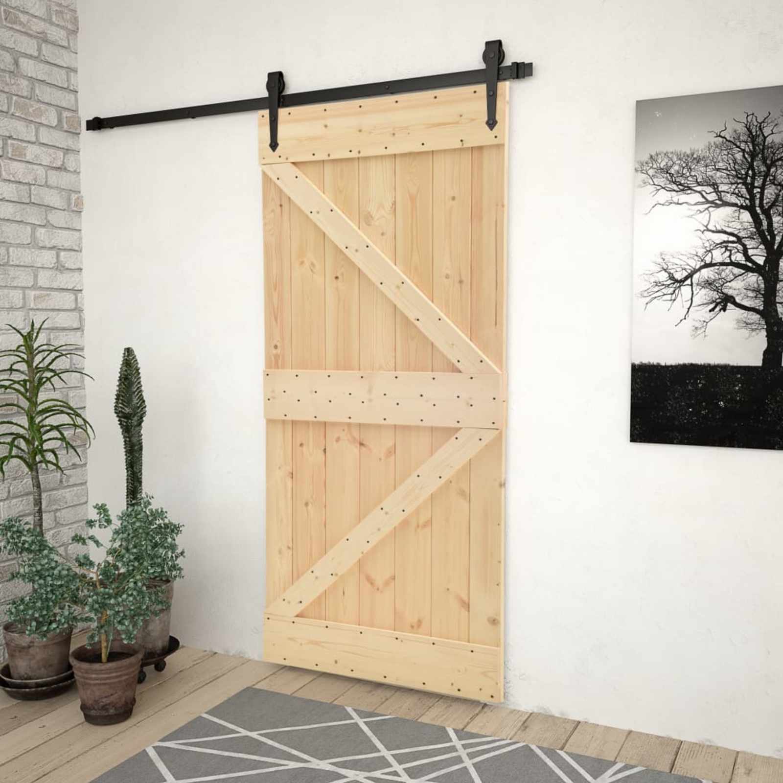 Vrata NARVIK Prirodna 80 x 210 cm Čvrsta borovina