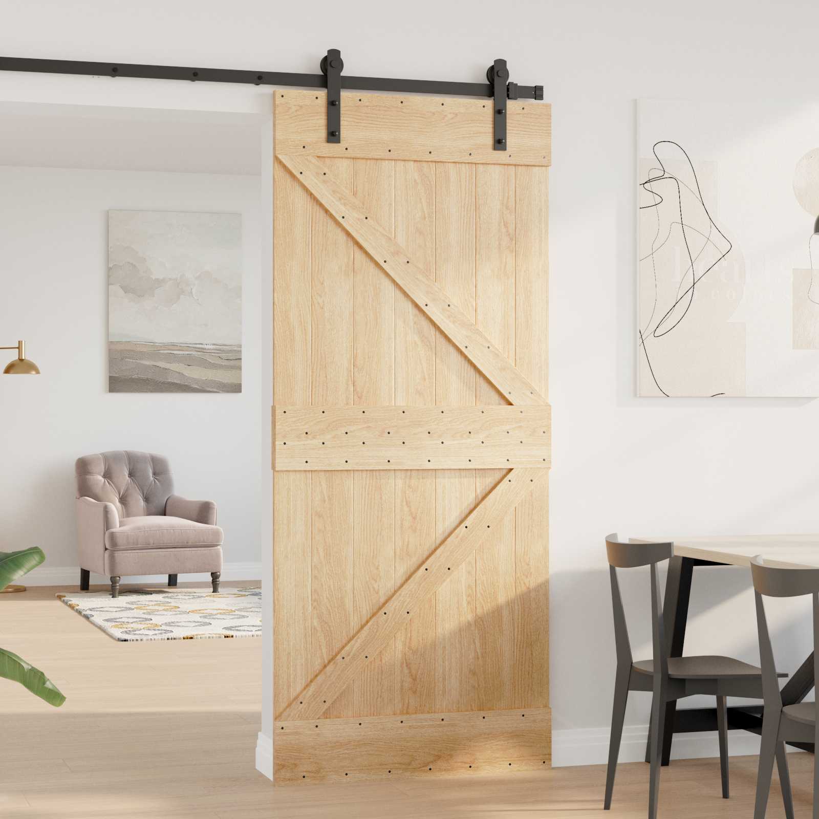 Vrata NARVIK Prirodna 90 x 210 cm Čvrsta borovina