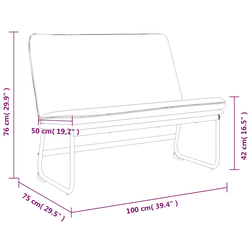 Klupa crna 100 x 75 x 76 cm od tkanine