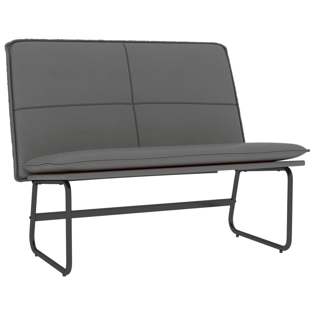 Klupa siva 100 x 75 x 76 cm od umjetne kože