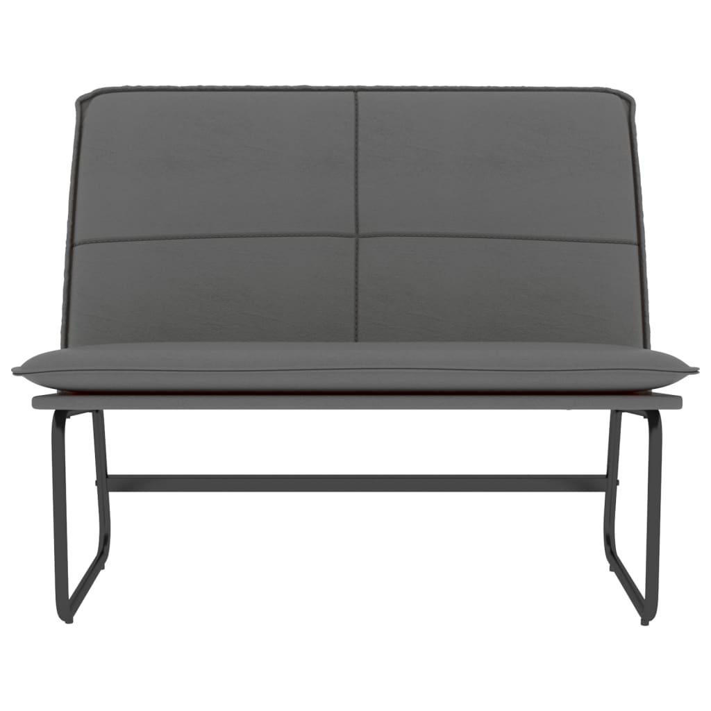 Klupa siva 100 x 75 x 76 cm od umjetne kože