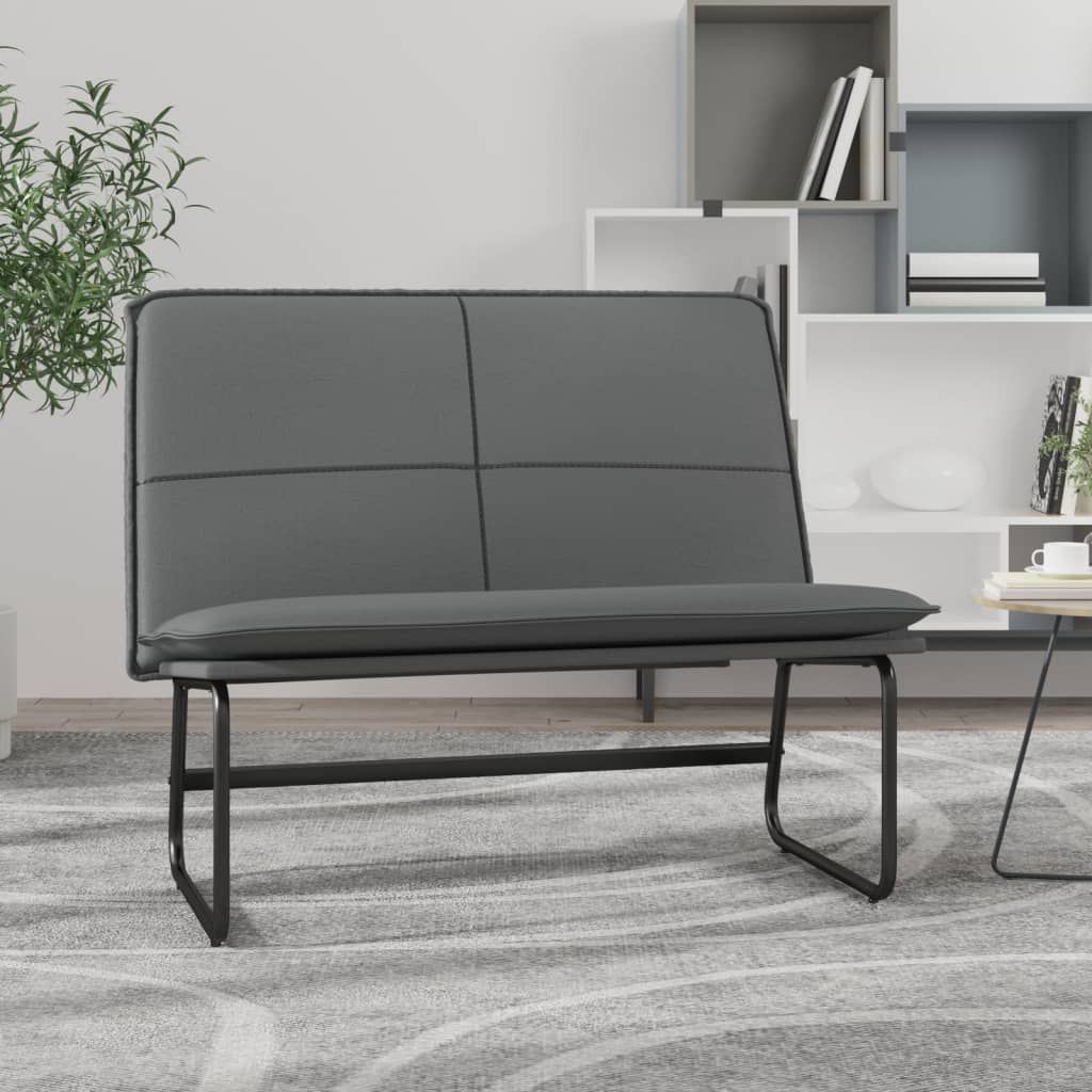 Klupa siva 100 x 75 x 76 cm od umjetne kože