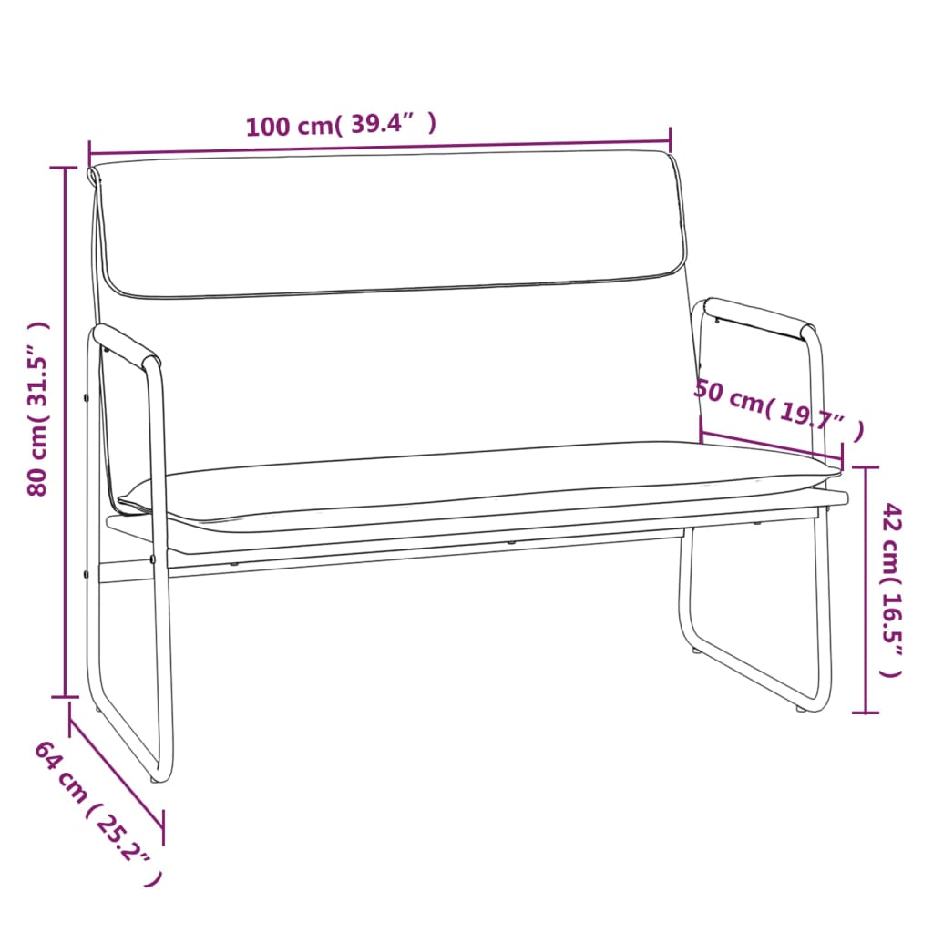 Klupa svjetlosiva 100 x 64 x 80 cm od tkanine