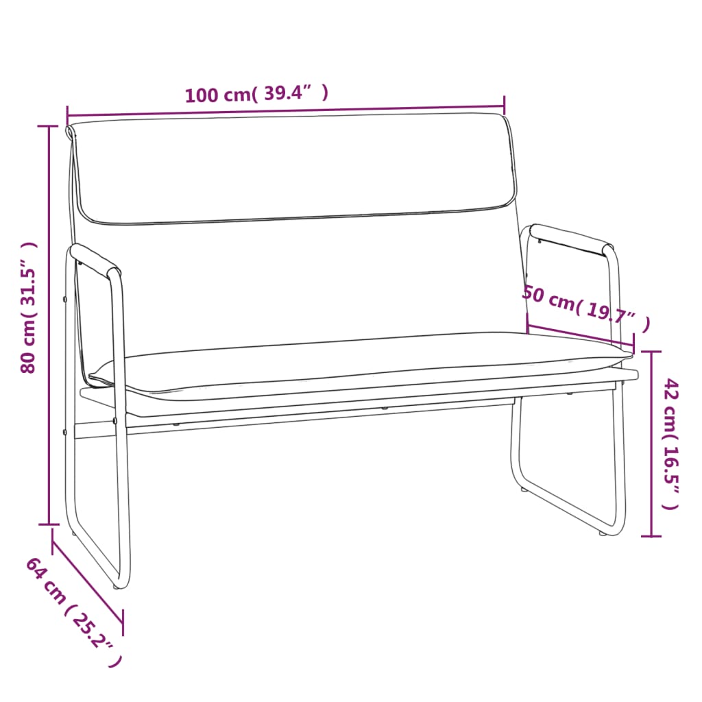 Klupa krem 100x64x80 cm od tkanine