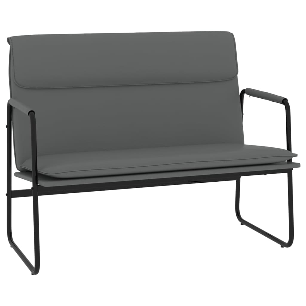 Klupa siva 100 x 64 x 80 cm od umjetne kože