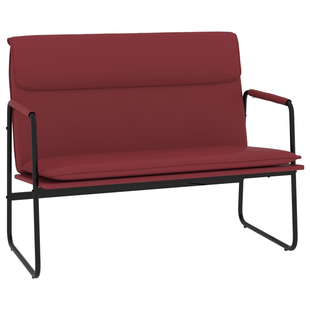 Klupa crvena boja vina 100x64x80 cm od umjetne kože