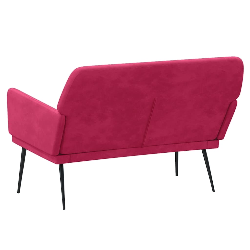 Klupa crvena boja vina 108 x 79 x 79 cm baršunasta