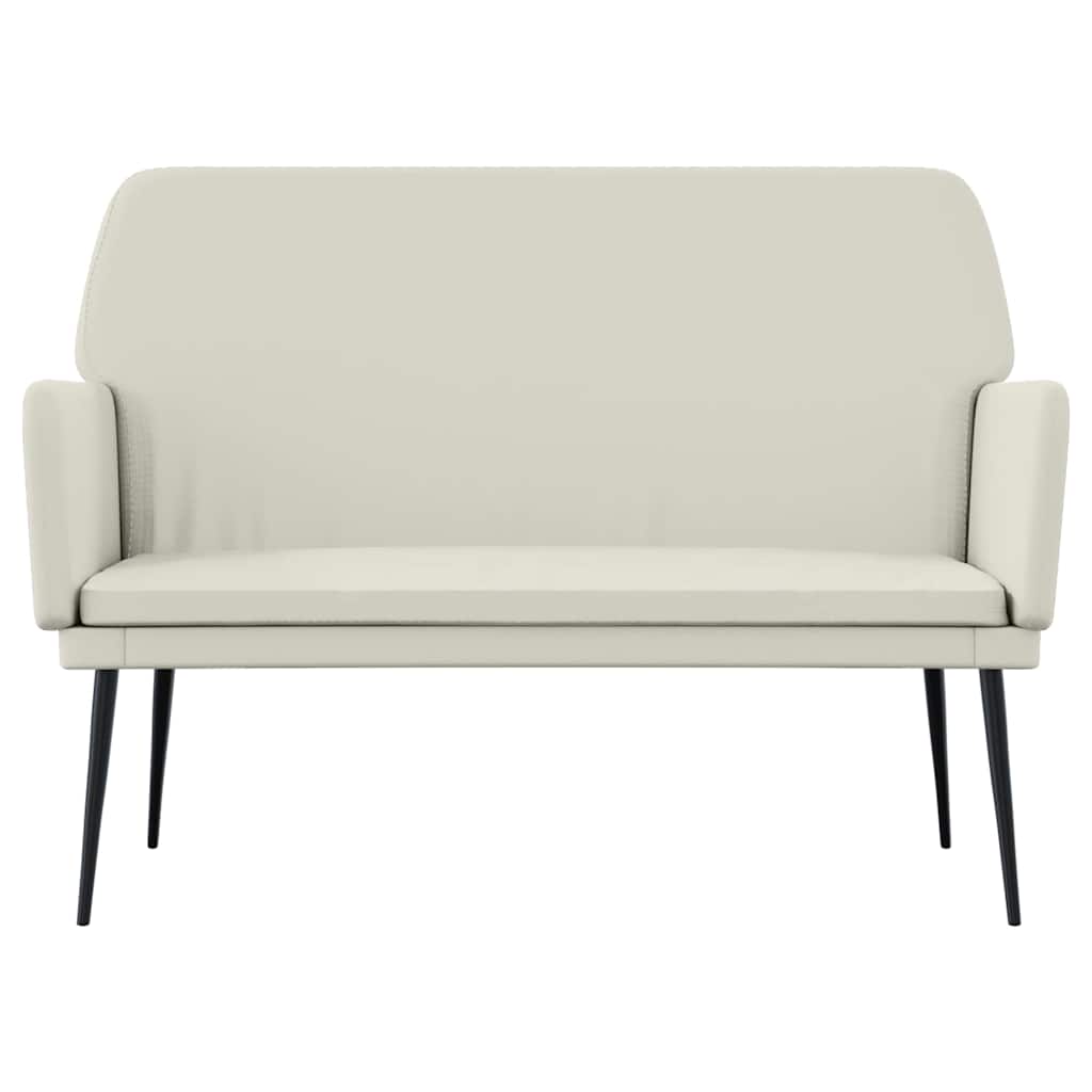 Klupa krem 108 x 79 x 79 cm baršunasta