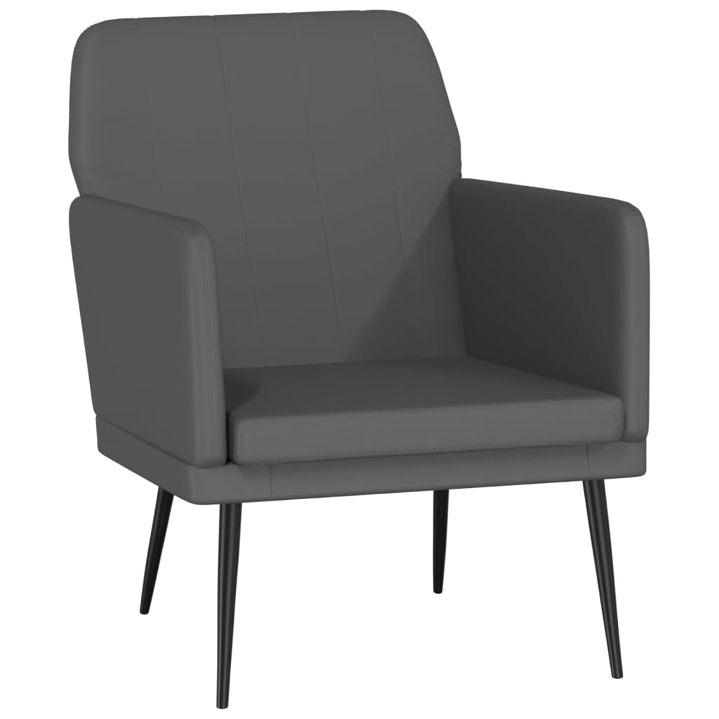 Fotelja sivi 61 x 78 x 80 cm od umjetne kože