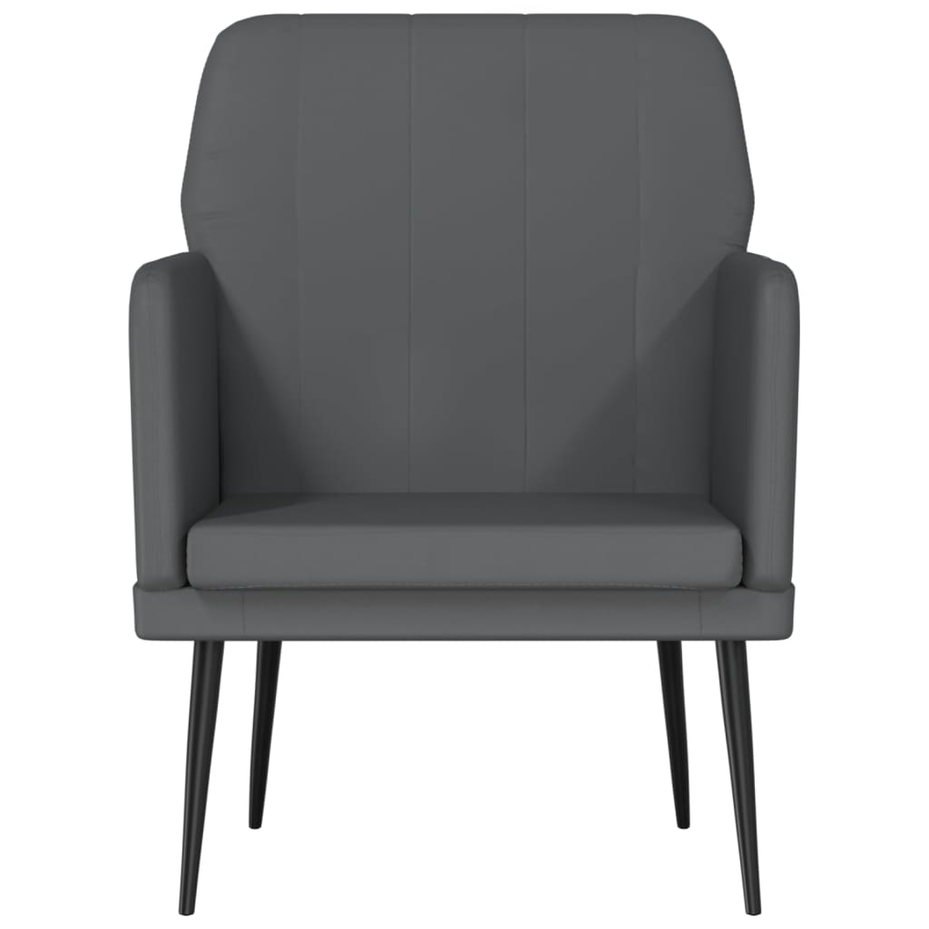 Fotelja sivi 61 x 78 x 80 cm od umjetne kože