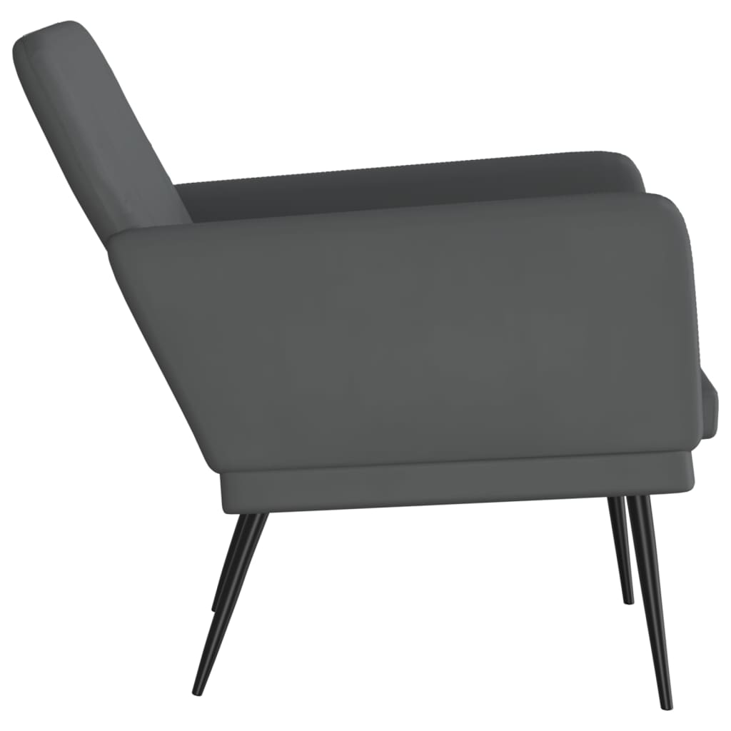 Fotelja sivi 61 x 78 x 80 cm od umjetne kože