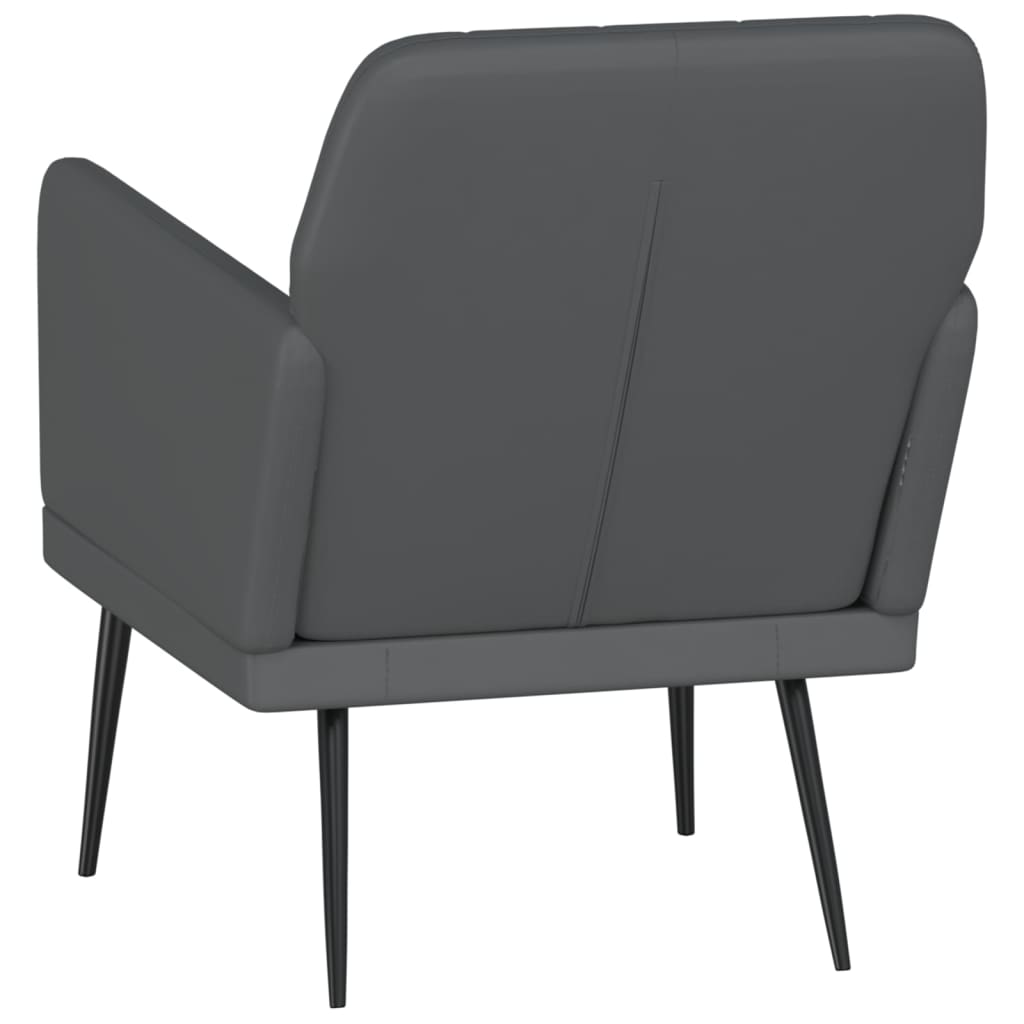 Fotelja sivi 61 x 78 x 80 cm od umjetne kože