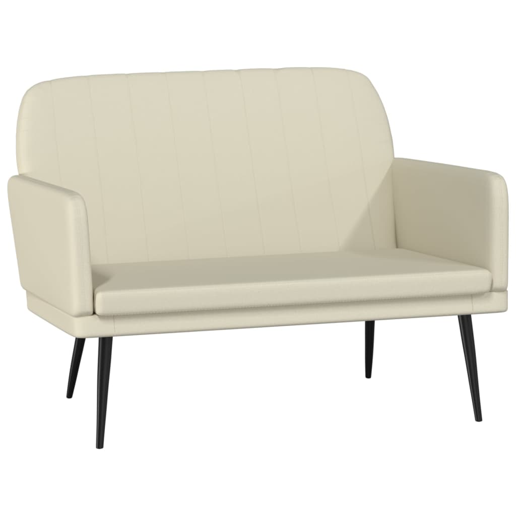 Klupa krem 107 x 80 x 81 cm od umjetne kože